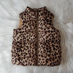 Old Navy leopard print puffer vest. Like new!